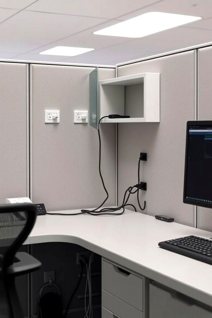 Organized Cable Management - 22 Cubicle Decor Ideas