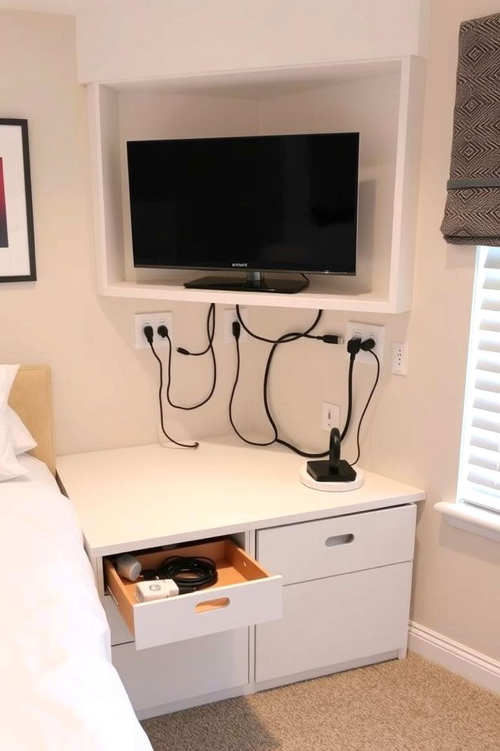 Organized Cable and Tech Management - 22 Shared Bedroom Ideas for Small Rooms