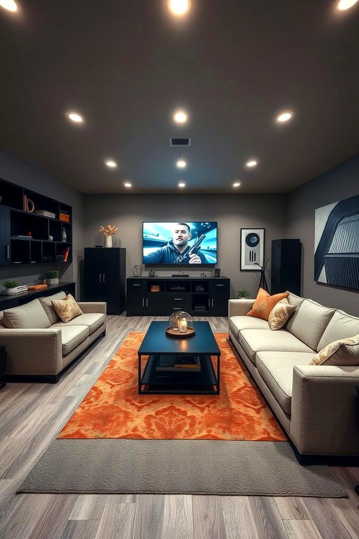 Organized Functional Layout - 22 Man Cave Living Room Ideas