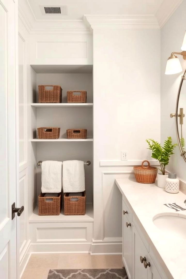 Organized Storage Solutions - 22 Bathroom Staging Ideas