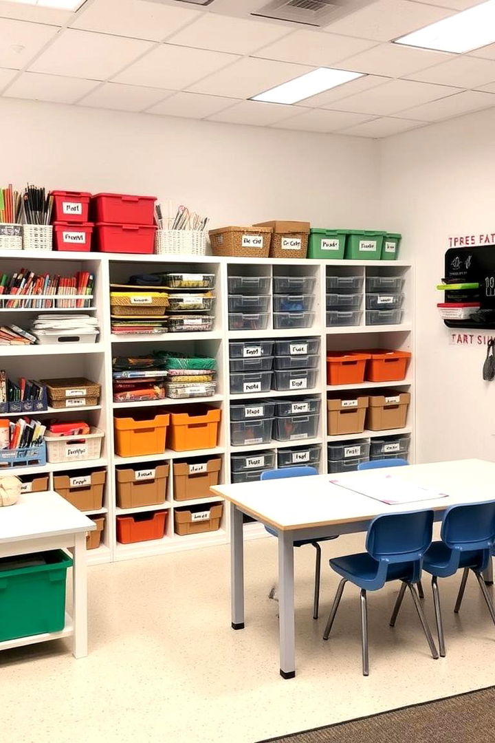 Organized Supply Zones - 22 Art Room Ideas