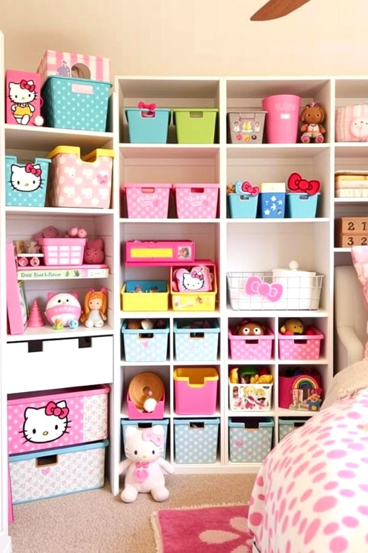 Organized Toy Storage Ideas - 22 Hello Kitty Bedroom Ideas