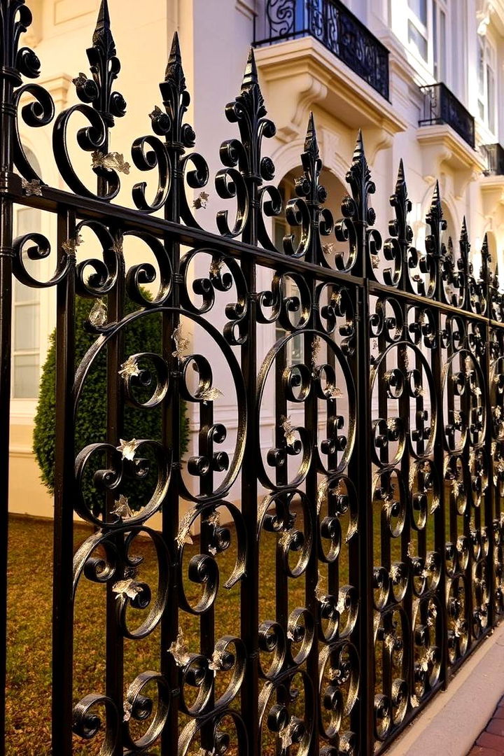 Ornamental Iron Detailing - 22 Front Yard Fence Ideas