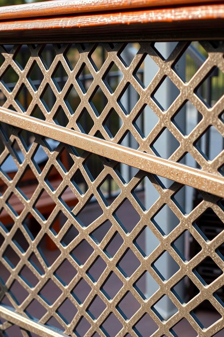 Ornamental Lattice Metal Railing - 22 Metal Deck Railing Ideas