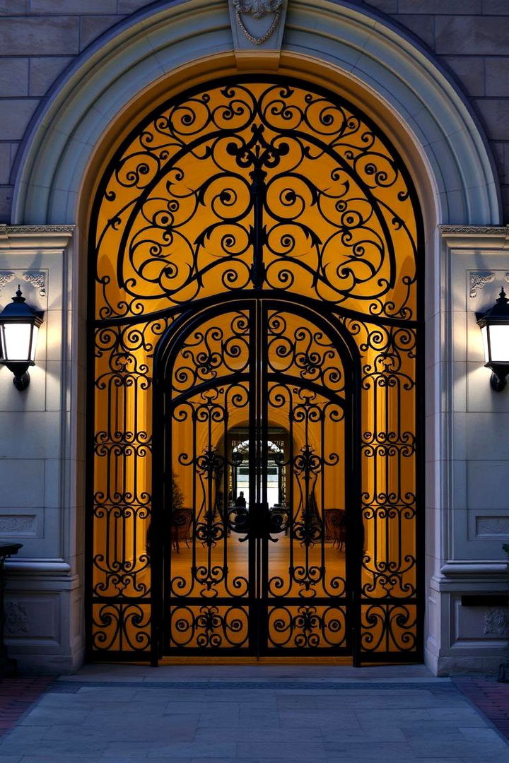Ornamental Wrought Iron Gateway - 22 driveway entrance ideas