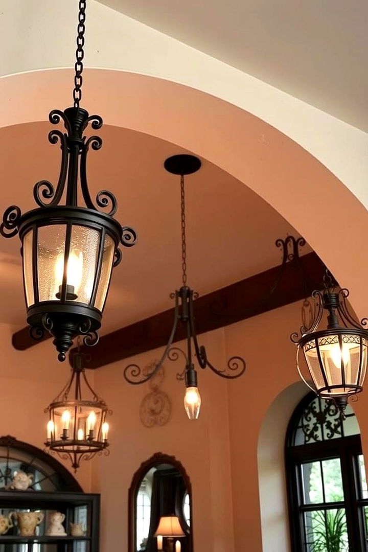Ornamental Wrought Iron Lighting - 22 Tuscan Interior Design Ideas