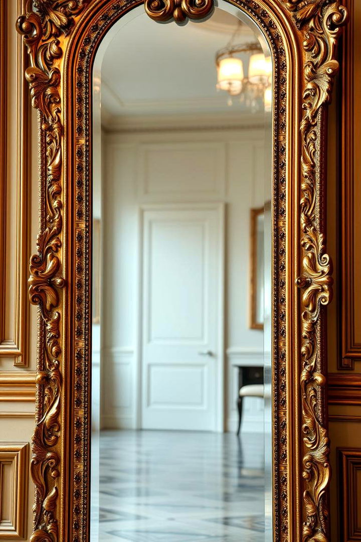 Ornate Antique Tall Mirrors - 22 High Ceiling Tall Wall Decor Ideas