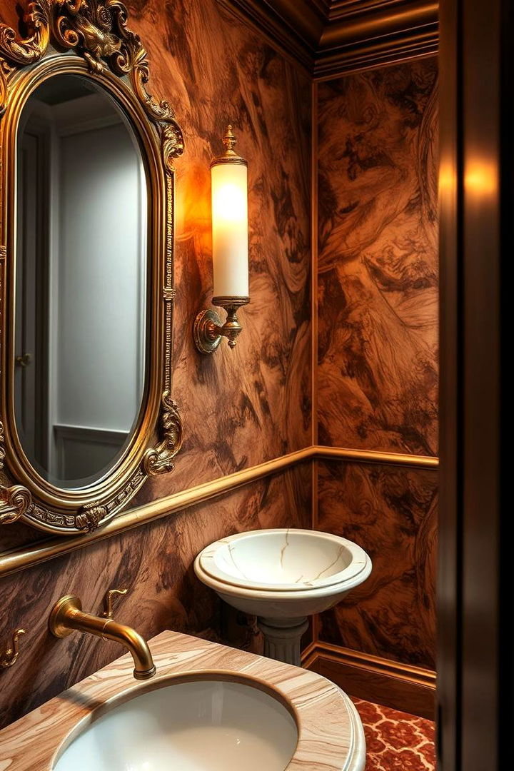 Ornate Brass Details - 22 Art Deco Bathroom Ideas
