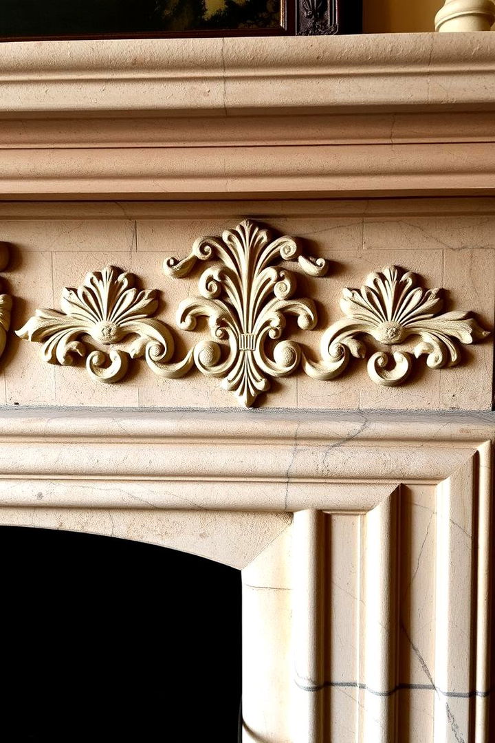 Ornate Carved Detailing - 22 French Country Fireplace Ideas