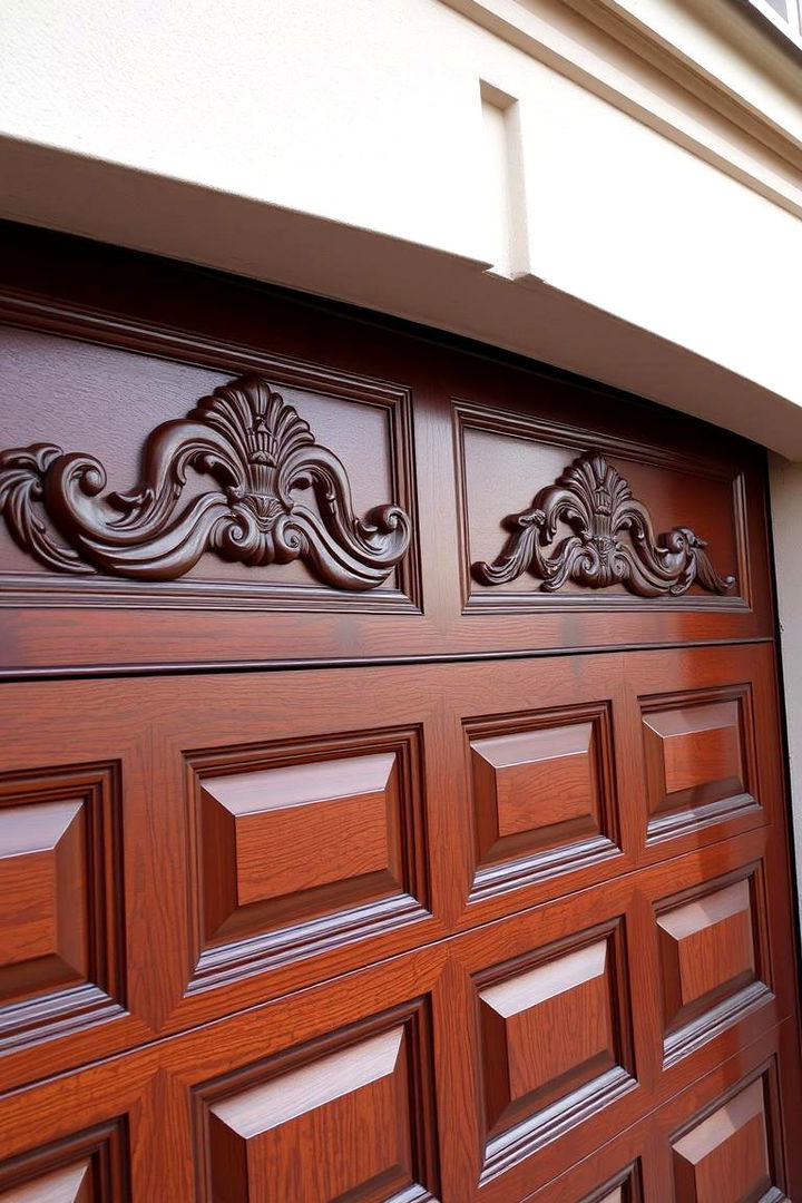 Ornate Carved Details - 22 Exterior Garage Door Trim Ideas