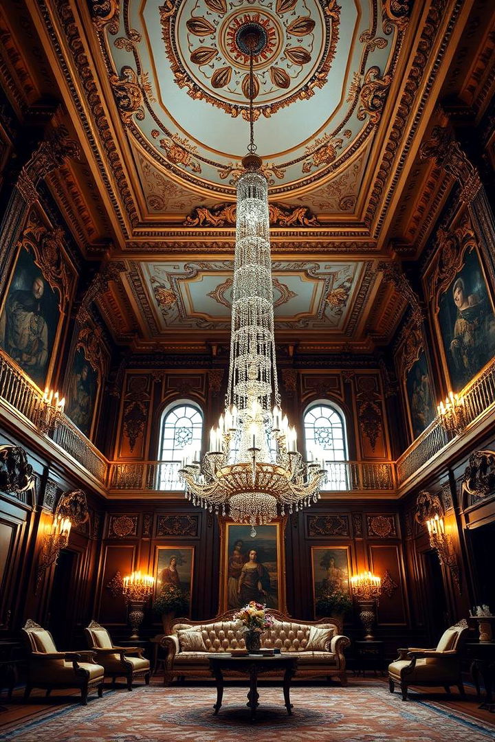 Ornate Chandeliers - 22 Castle Living Room Ideas