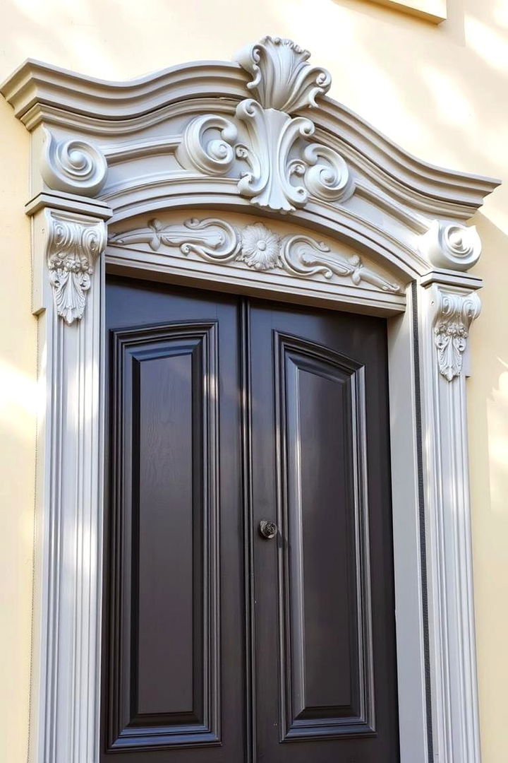 Ornate Colonial Detailing - 22 Exterior Door Trim Ideas