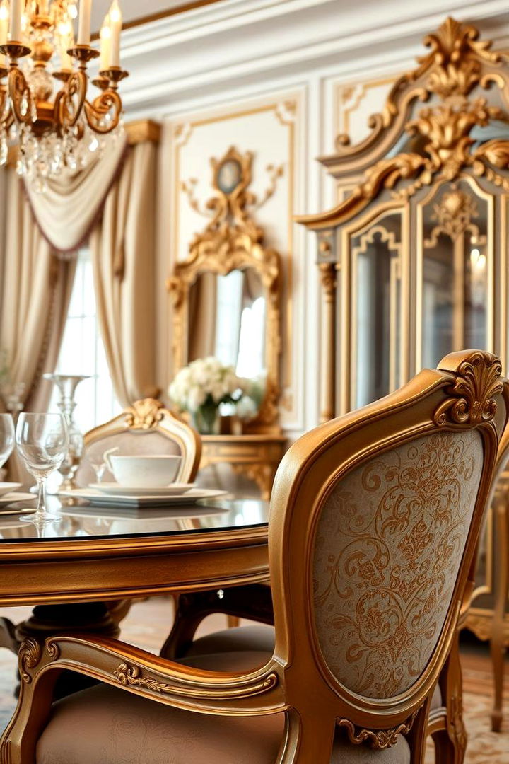 Ornate Furniture Detailing - 22 Glam Dining Room Ideas