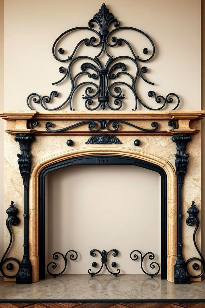 Ornate Iron Detailing - 22 Spanish Style Fireplace Ideas