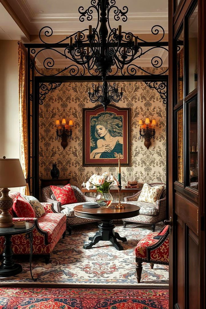 Ornate Iron Details Paired with Eclectic Patterns - 22 Gothic Boho Decor Ideas