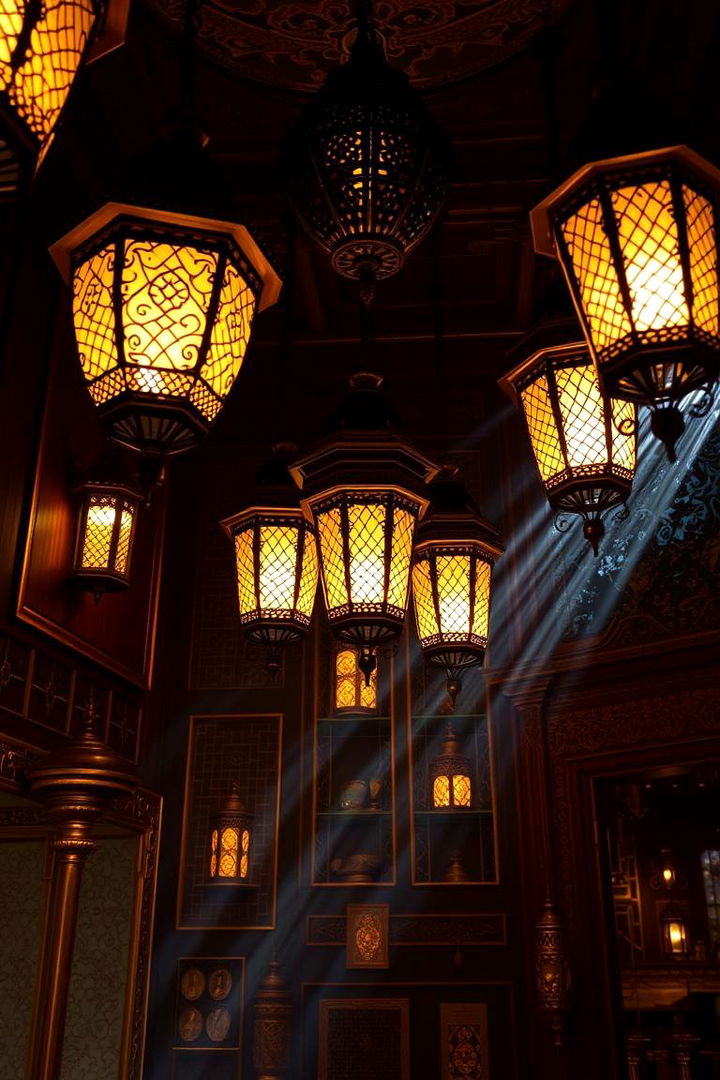 Ornate Lantern Lighting for Atmospheric Glow - 22 Bohemian Moroccan Living Room Ideas