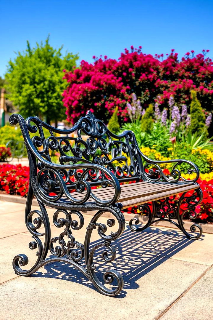 Ornate Metal Garden Bench - 22 Garden Bench Ideas