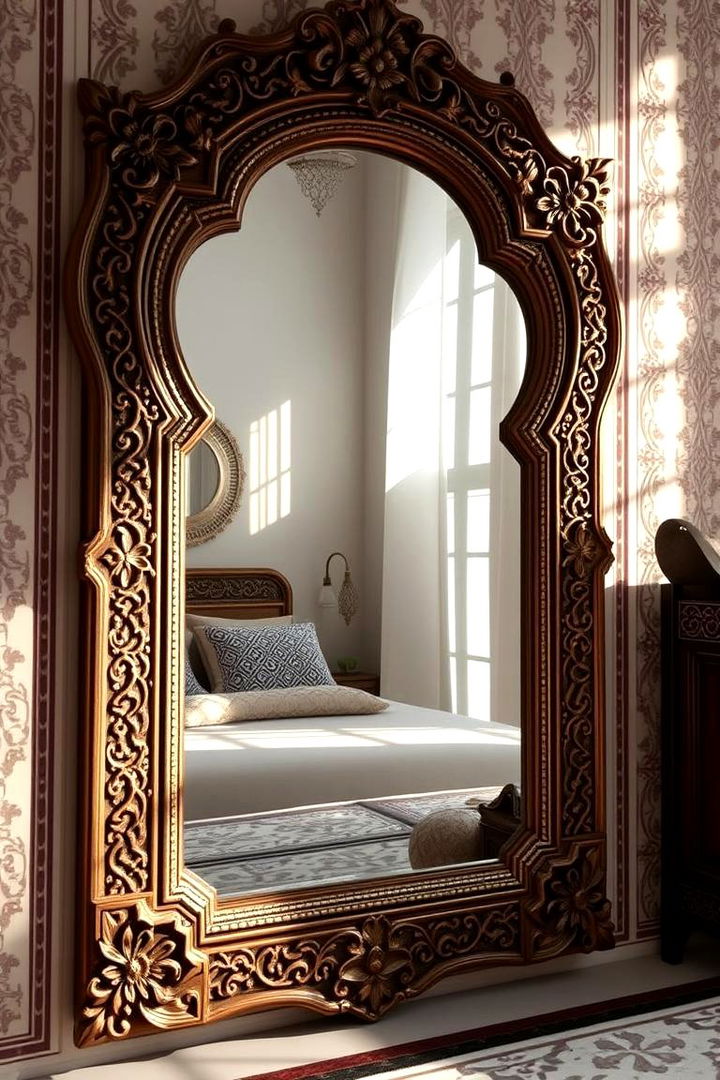 Ornate Mirrors as Focal Points - 22 Moroccan Themed Bedroom Ideas