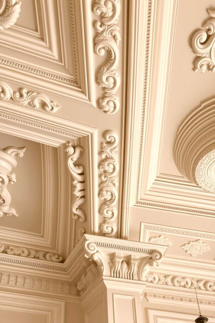 Ornate Molding Details - 22 Dining Room Ceiling Ideas