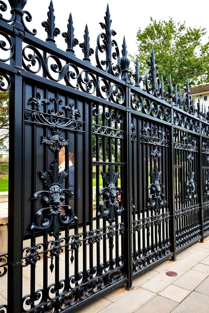 Ornate Security Focused Design - 22 Front Yard Fence Ideas