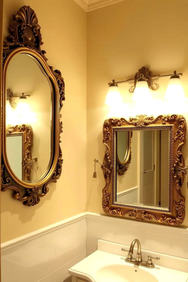 Ornate Vintage Mirrors - 22 Tuscan Bathroom Ideas