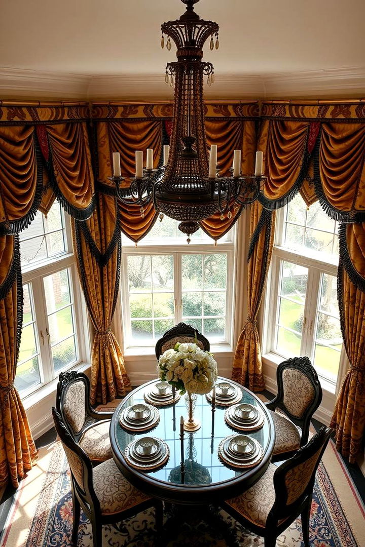 Ornate Window Treatments - 22 Moody Dining Room Ideas