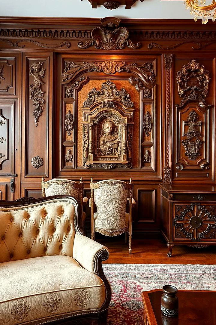 Ornate Wooden Carvings and Textured Finishes - 22 Moroccan Living Room Ideas