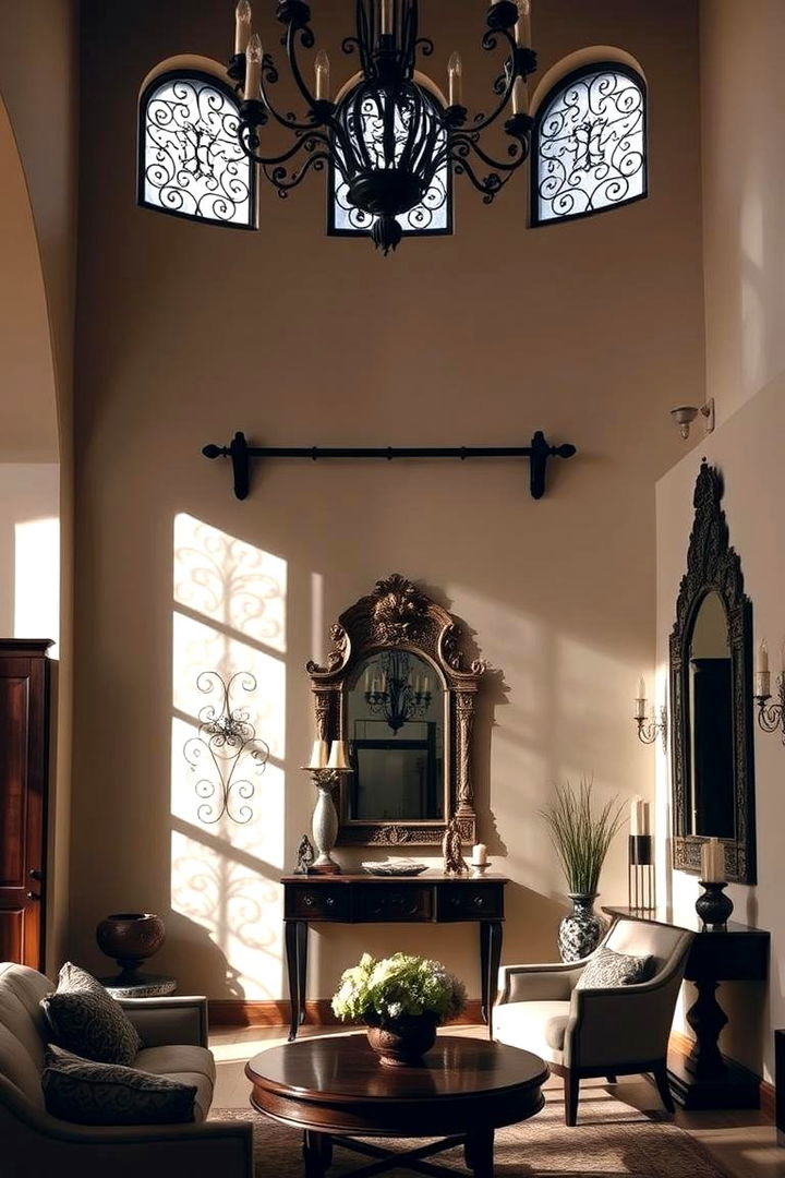 Ornate Wrought Iron Accents - 22 Spanish Style Living Room Ideas