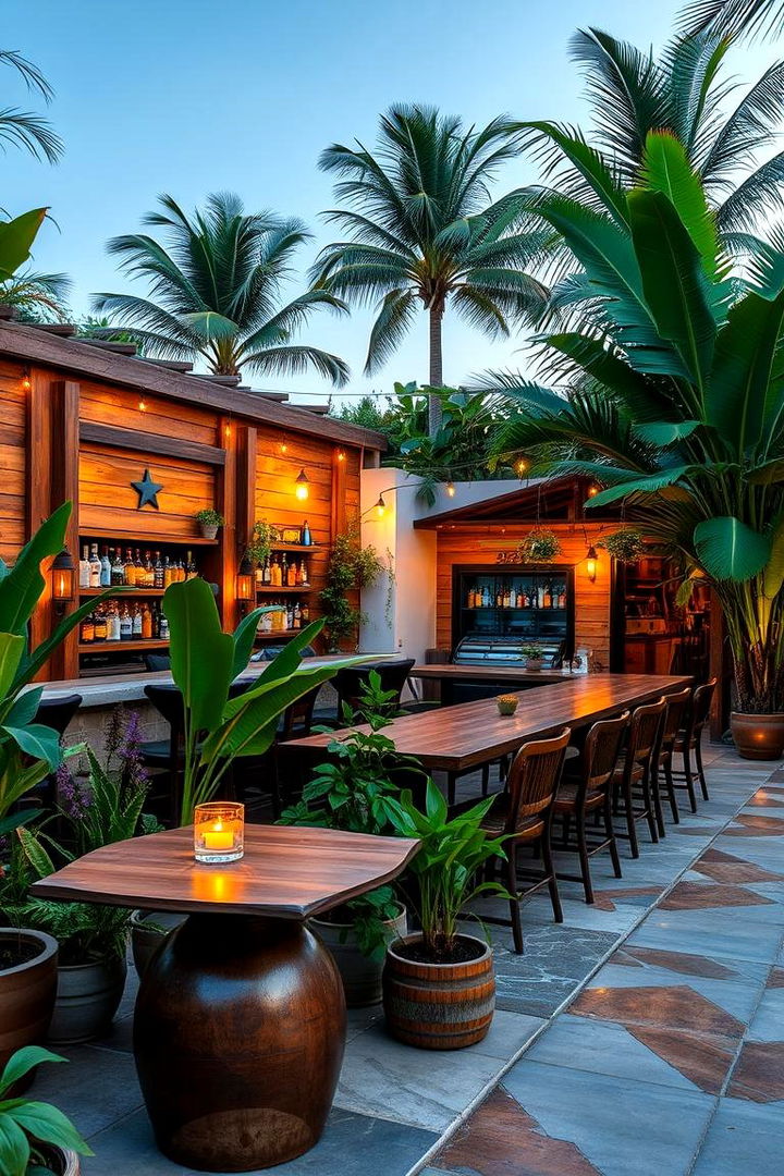 Outdoor Bar Retreat - 22 Tropical Patio Ideas