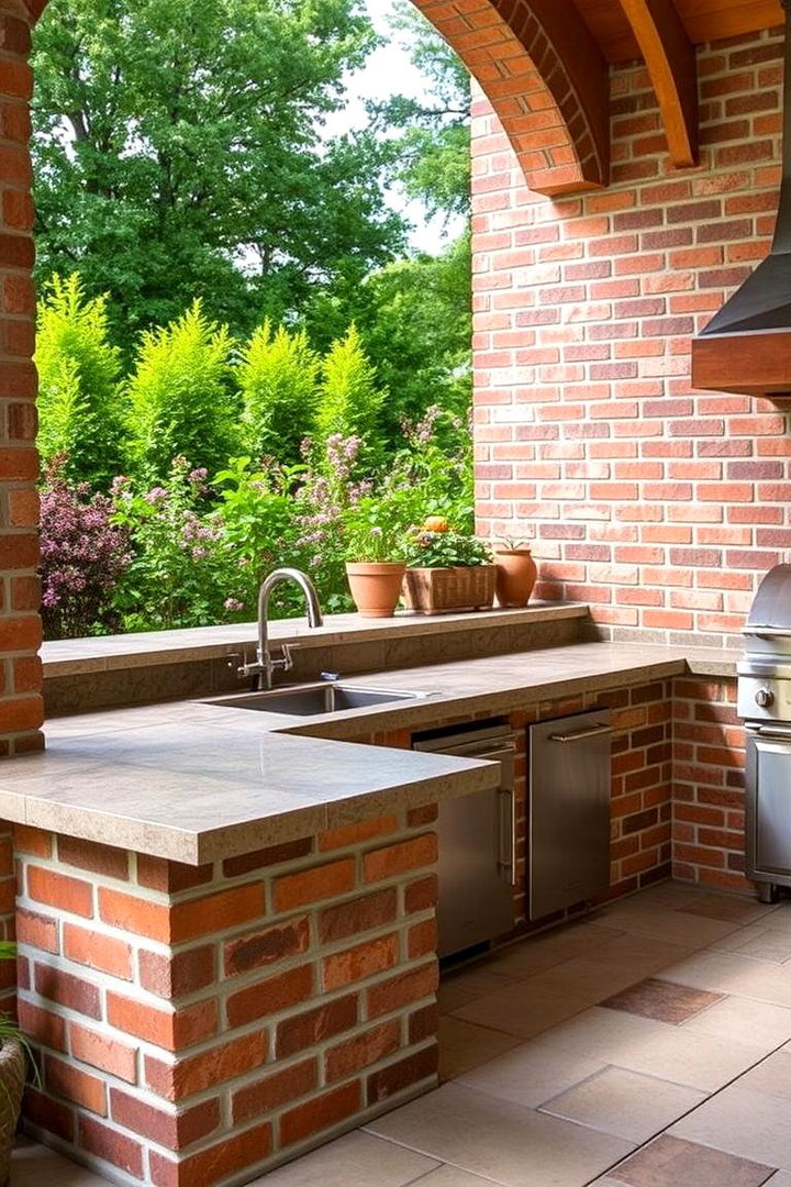 Outdoor Brick Kitchens - 22 Brick Landscaping Ideas