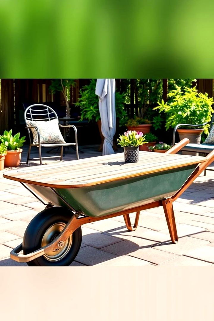 Outdoor Coffee Table Conversion - 22 Old Wheelbarrow Ideas