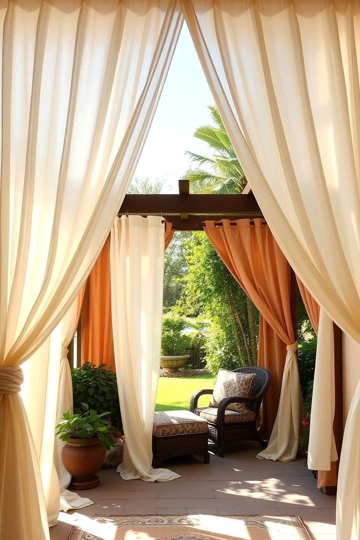 Outdoor Curtains for a Softer Touch - 22 Backyard Privacy Ideas