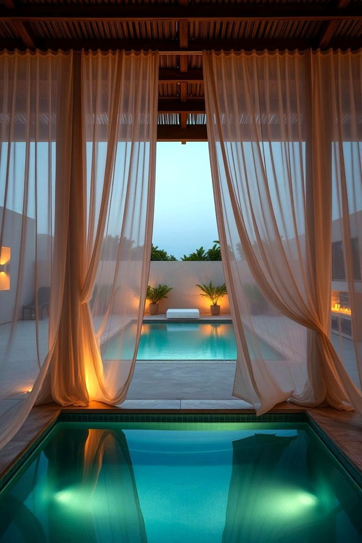 Outdoor Curtains for an Intimate Oasis - 22 Pool Privacy Ideas
