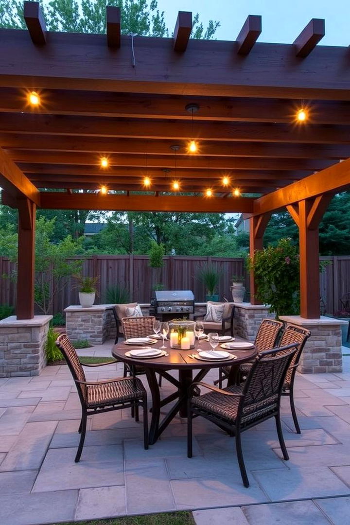 Outdoor Dining Ambiance - 22 Pergola Lighting Ideas