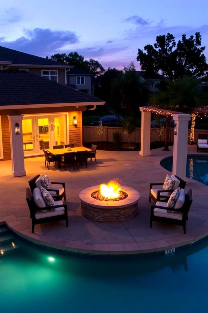 Outdoor Dining and Fire Pit - 22 Pool Patio Ideas