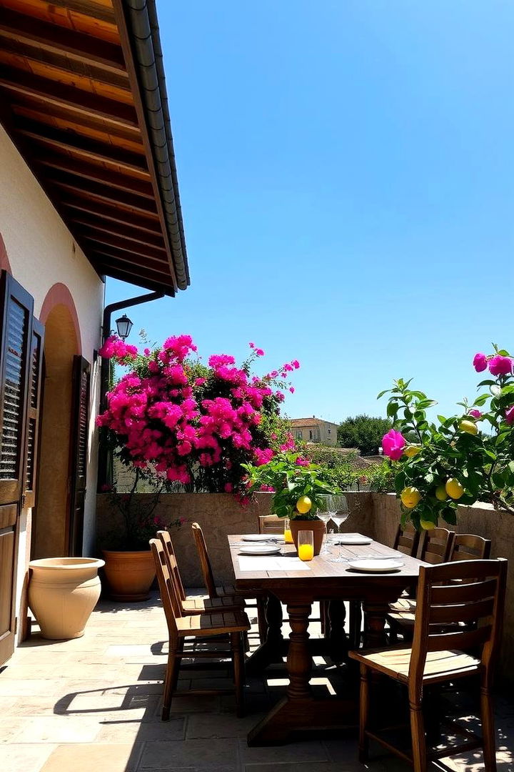 Outdoor Dining with Greek Flair - 22 Greek Garden Ideas