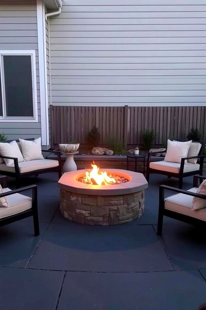 Outdoor Fire Pit Area - 22 black concrete patio ideas