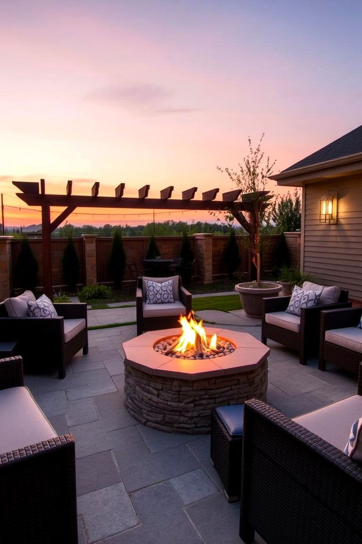 Outdoor Fire Pit Lounge - 22 Mobile Home Porch Ideas