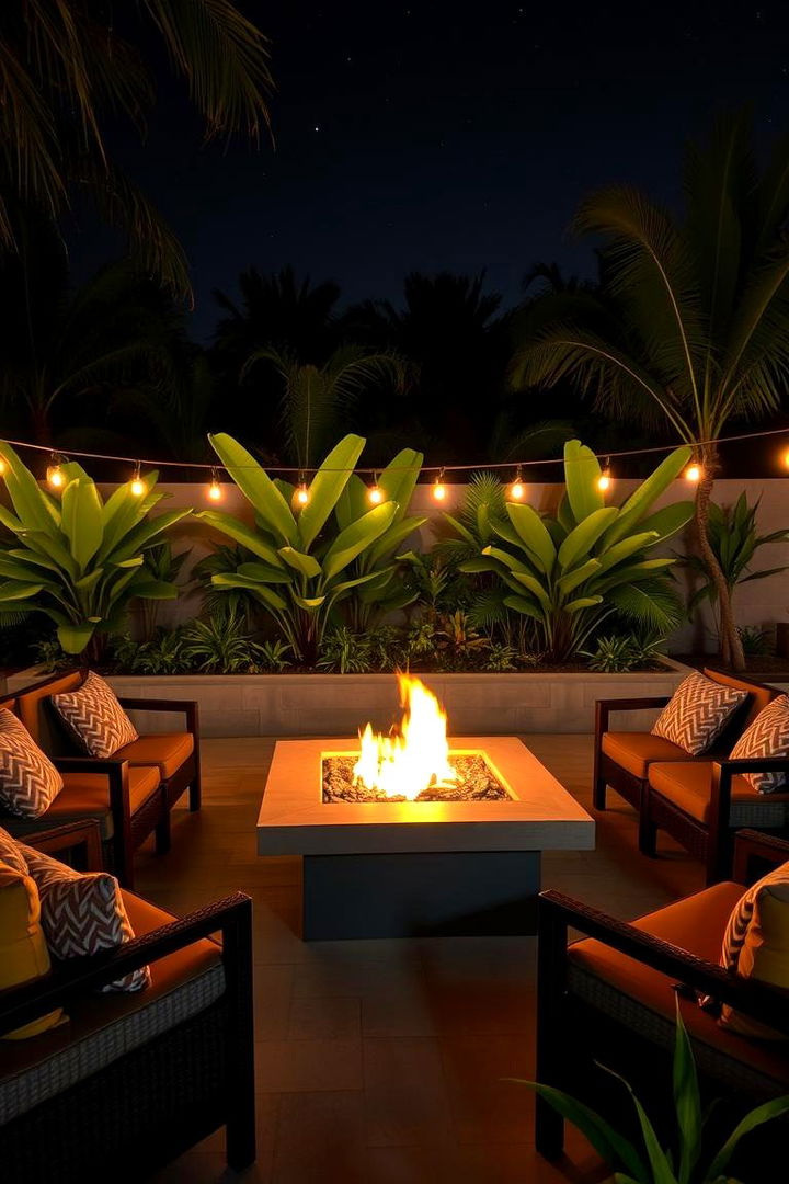 Outdoor Fire Pit and Lounge Areas - 22 Tropical Pool Landscaping Ideas