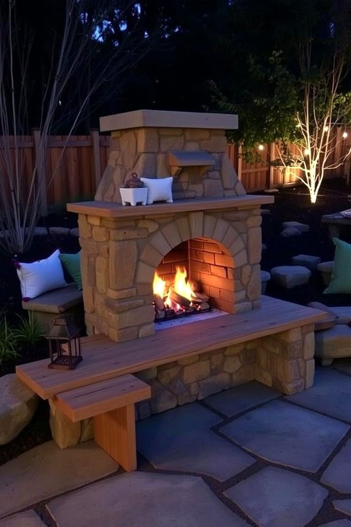 Outdoor Fireplace Bench Ideas - 22 Fireplace Bench Ideas