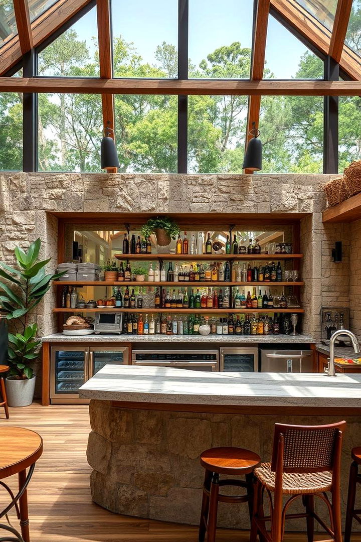 Outdoor Inspired Indoor Bar - 22 Kitchen Bar Ideas