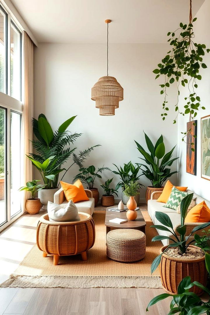 Outdoor Inspired Living Space - 22 Green and Orange Living Room Ideas