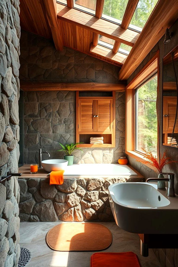 Outdoor Inspired Orange Bathrooms - 22 Orange Bathroom Ideas