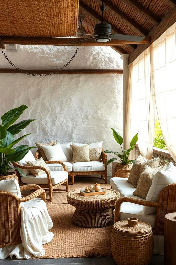 Outdoor Inspired Textural Elements - 22 Tropical Living Room Ideas