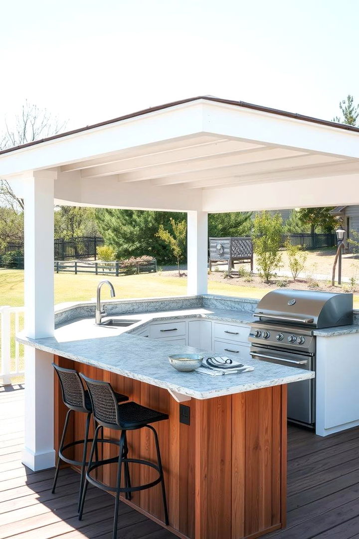 Outdoor Kitchen Essentials - 22 Partially Covered Deck Ideas