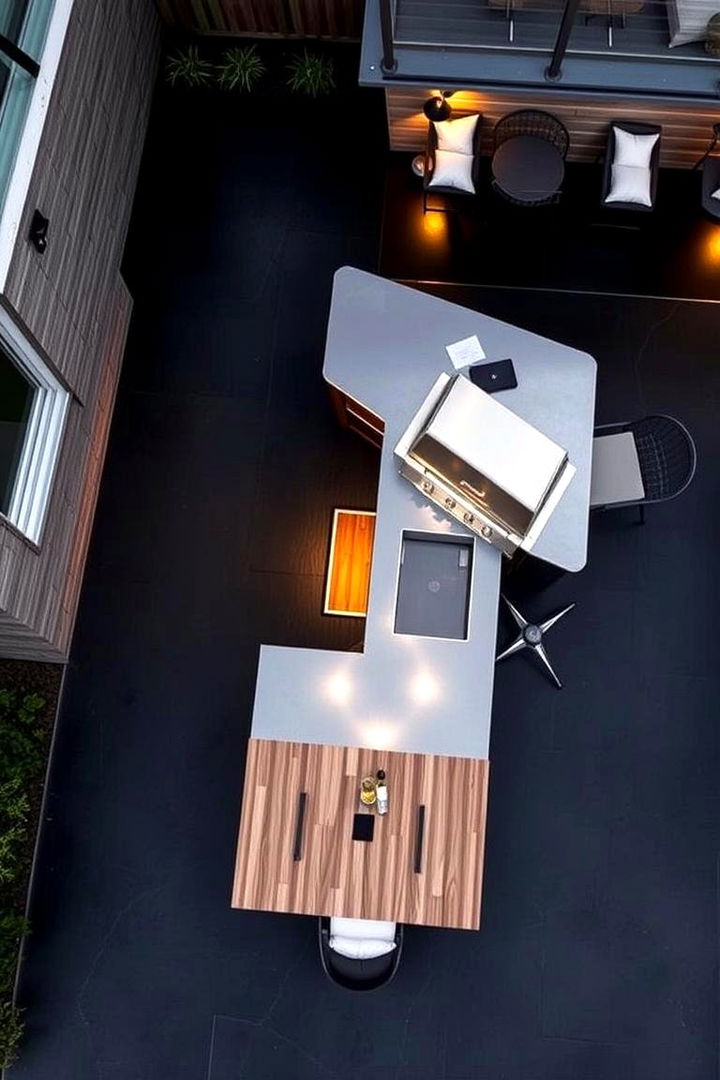 Outdoor Kitchen Integration - 22 black concrete patio ideas