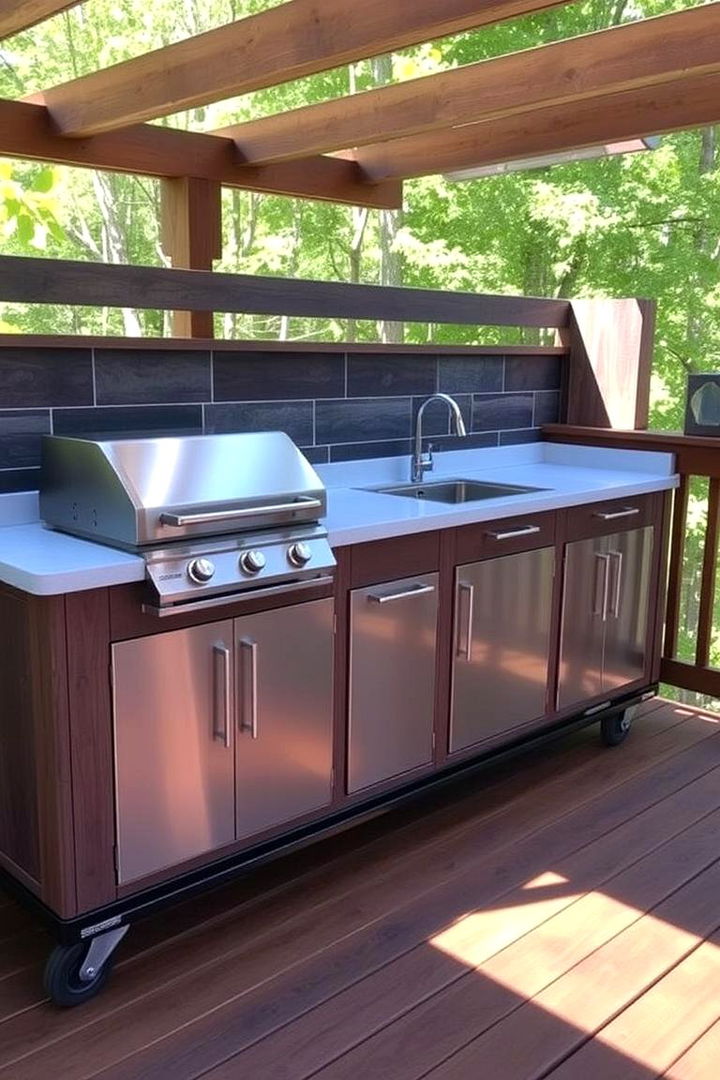 Outdoor Kitchen Integrations - 22 Mobile Home Deck Ideas