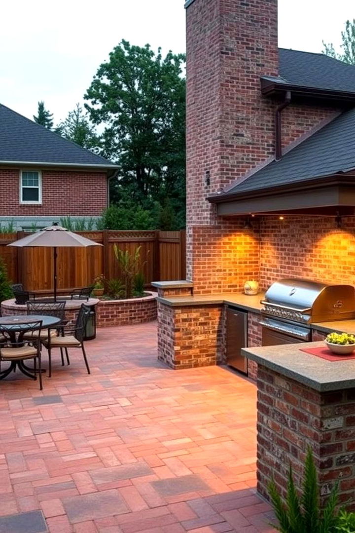 Outdoor Kitchen and Dining Blend - 22 Brick Patio Ideas