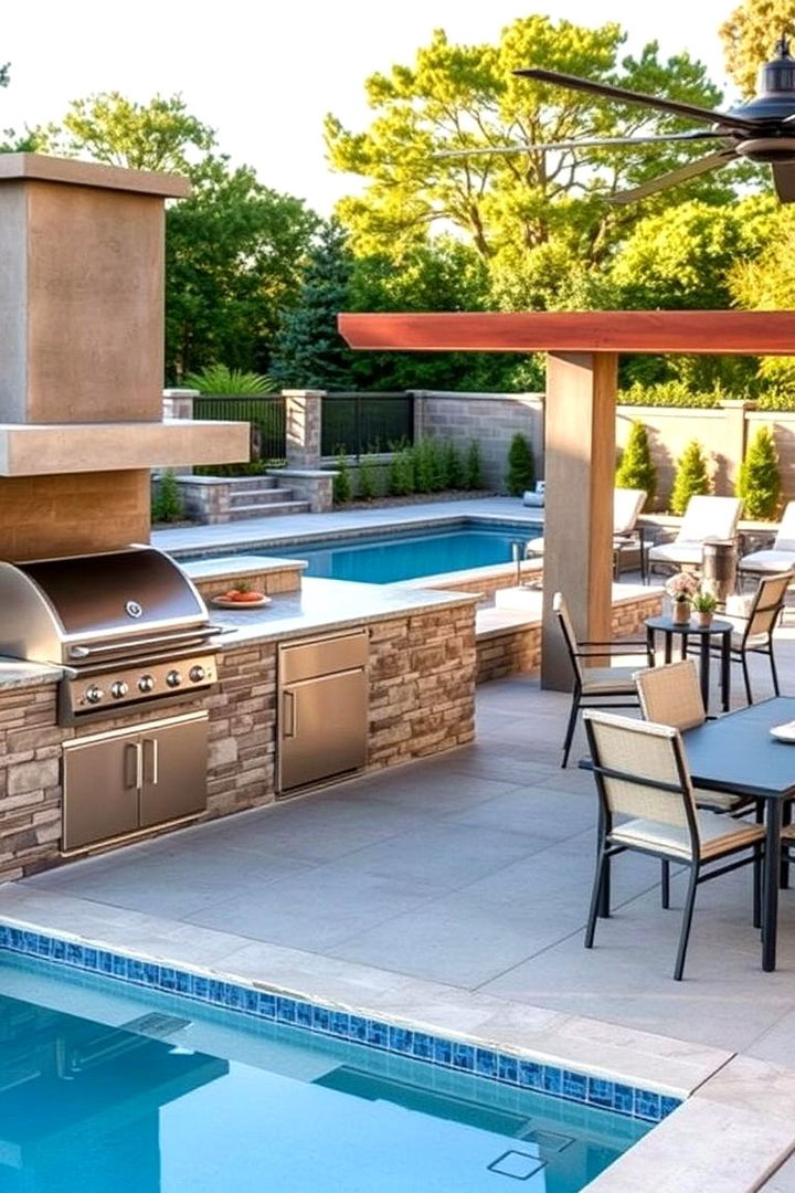 Outdoor Kitchen and Lounge Deck - 22 Pool Deck Ideas