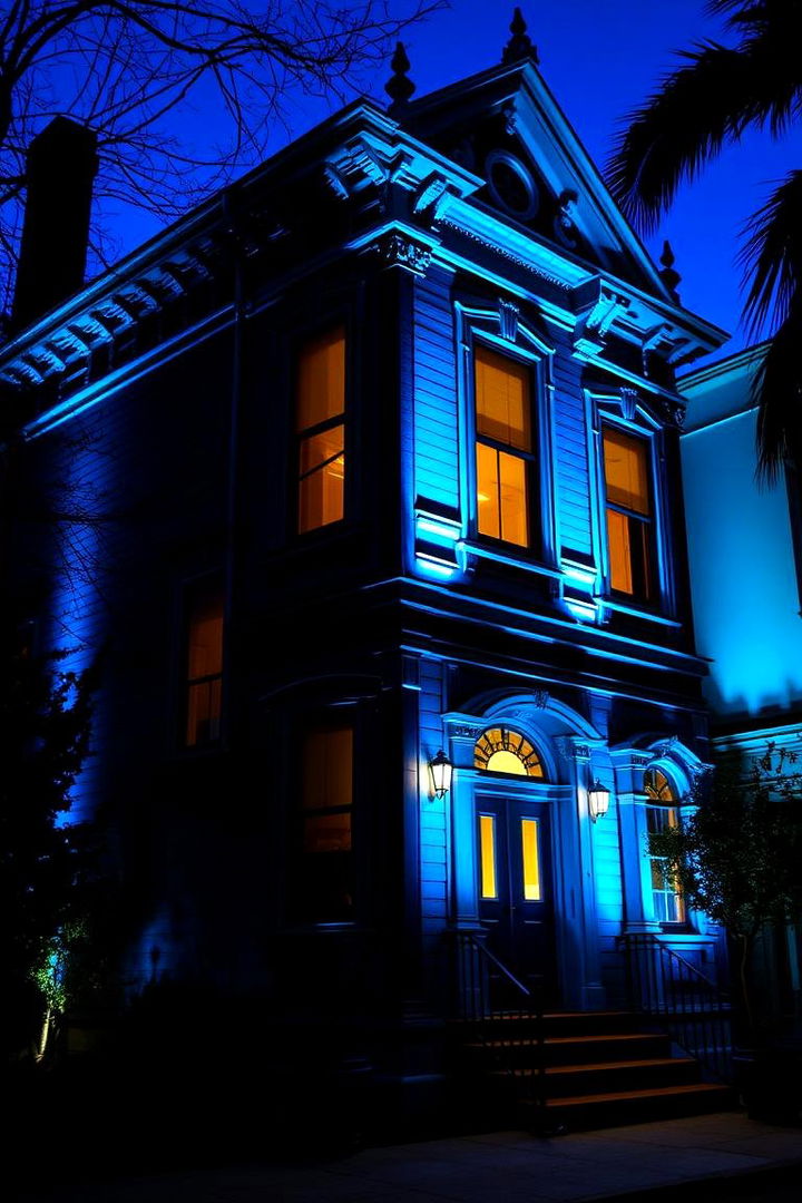Outdoor Lighting and Blue Hues for Victorian Facades - 22 blue victorian house colors